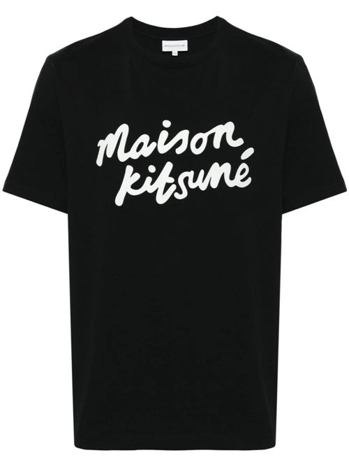 black/white cotton lightweight jersey t-shirt Maison Kitsuné | MM00101KJ0118O197